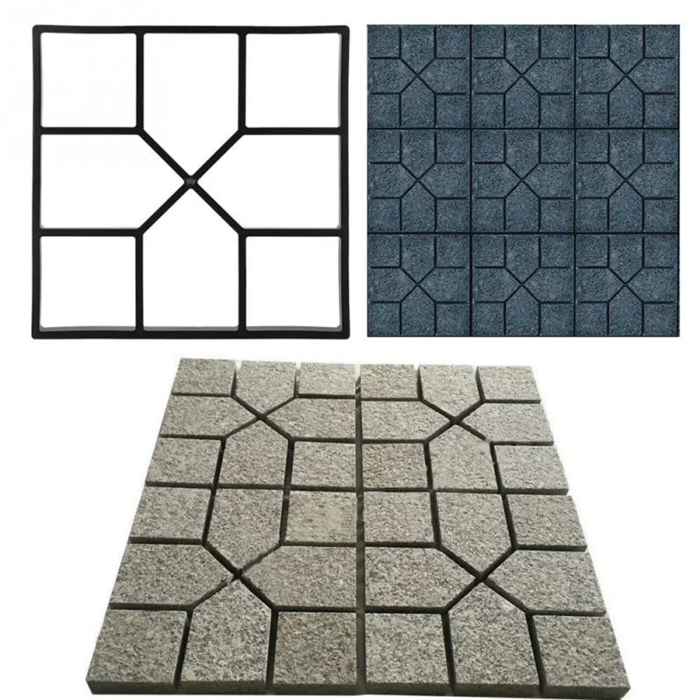 Garden Mold Walk Pavement Reusable DIY Manually Paving Cement Brick Stone Road Concrete Molds Manually Paving Patio Molds