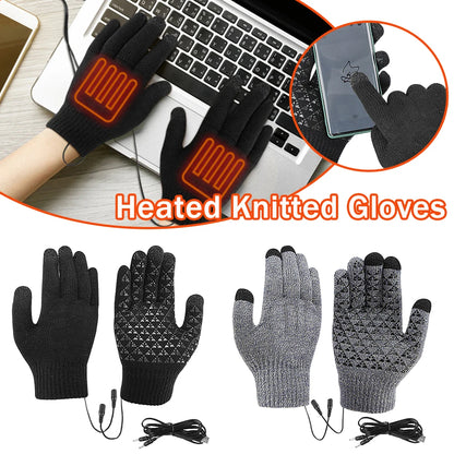 Electric Heated Gloves Winter Warm Gloves USB Touch Screen Gloves Motorcycle Snowboard Cycling Hand Warmer for Driving Skiing