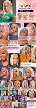 Load image into Gallery viewer, Honey Blonde Straight Human Hair Short Wig Preplucked 5x5 Transparent Lace Frontal Wig Short Cut 613 Straight Bob Colored Wigs
