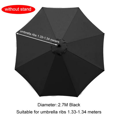 Umbrella Replacement Canopy 6/8 Ribs Patio Umbrella Cloth without Stand 7.5/9/10ft Outdoor Beach Garden Waterproof Parasol Cover