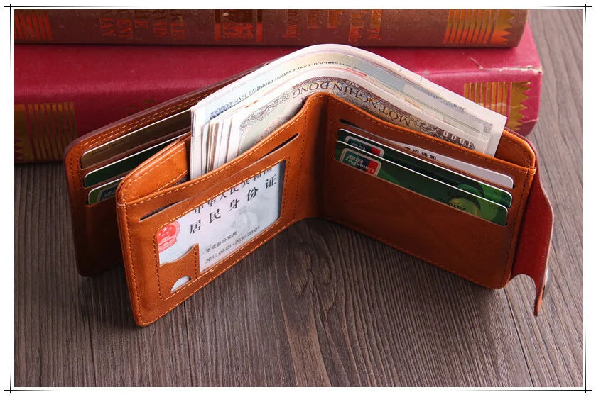 Men's Wallets with 100 US Dollar Pattern Money Clip PU Leather Wallet Zipper Card Holder Coin Pocket Purse Father's Day Gifts