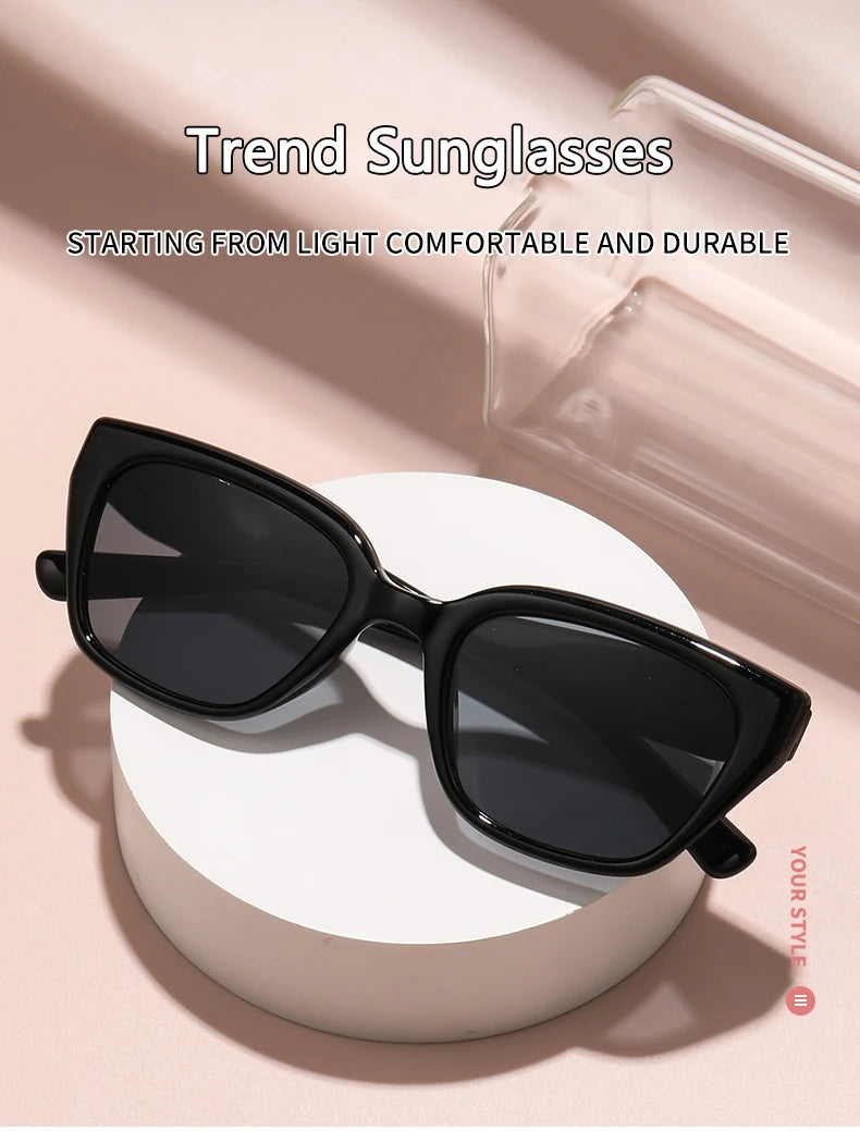 Sunglasses For Women With High-end Face, Small Anti-uv Large Frame Retro Cat Eye Glasses 2025 New Sunglasses 9673