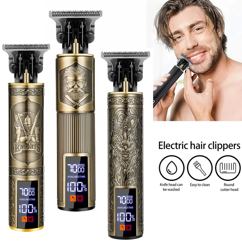 Hair Clippers Cordless Hair Trimmer Rechargeable T9 Vintage Hair Cutting Machine for Men Hair Beard Trimmer Beard Shavers