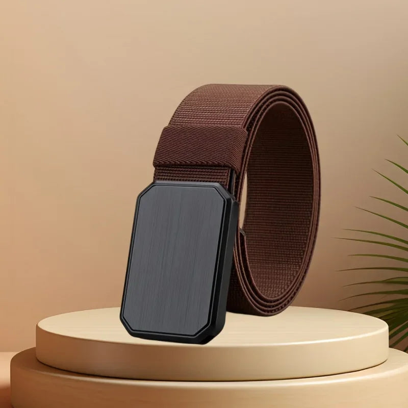 Men's Belt With Magnet Buckle Men's Outdoor Travel Magnetic Tactical Belt No Metal Automatic Magnetic Buckle Nylon Belt