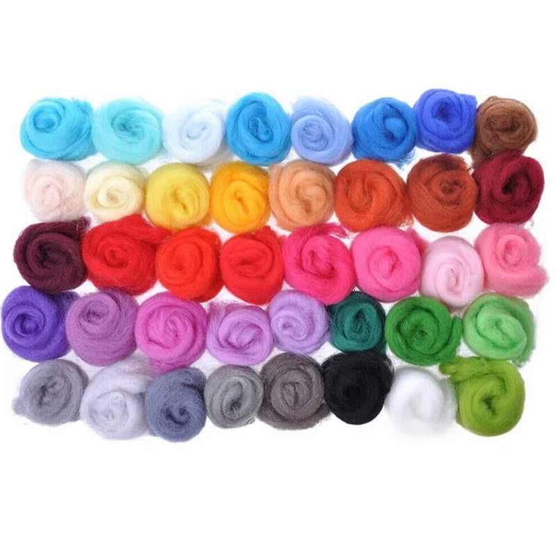 40/25/10 Colors Set Needle Felting Kit Wool Roving Needle Felting Starter Kit Wool Felt Tools with Felting Tool
