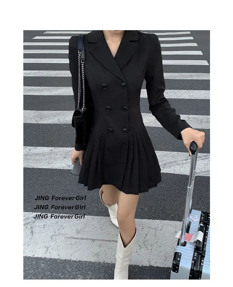 Women's Dress Blazer Clothing Chic and Elegant Pretty Female Dresses 2024 Formal Occasion Spring Retro Promotion Loose X Xxl Y2k