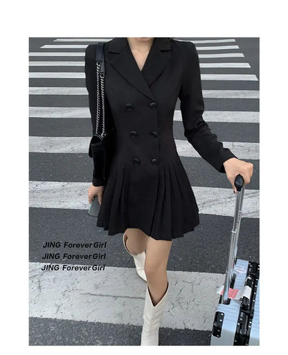 Women's Dress Blazer Clothing Chic and Elegant Pretty Female Dresses 2024 Formal Occasion Spring Retro Promotion Loose X Xxl Y2k