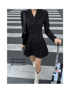 Women's Dress Blazer Clothing Chic and Elegant Pretty Female Dresses 2024 Formal Occasion Spring Retro Promotion Loose X Xxl Y2k