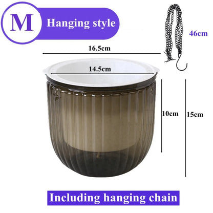 Garden Decoration Self-watering Flower Pot Plant with Chain Hanging Flower Pots Round with Drainage Holes Houseplant Flowerpot