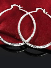 Load image into Gallery viewer, Charms fine 925 Sterling Silver 5CM circle hoop Earrings for Women fashion Pretty wedding party Jewelry Holiday gifts
