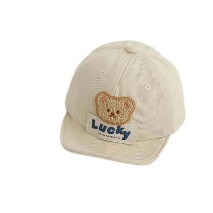 Kids Baby Boy Baseball Cap Cartoon Bear Embroidery Summer Trucker Hat Beach Sun Hat for Toddler Newborn Outdoor
