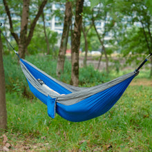 Load image into Gallery viewer, Portable outdoor camping hammock, suitable for backpacking, beach, backyard, garden, hiking, all seasons.
