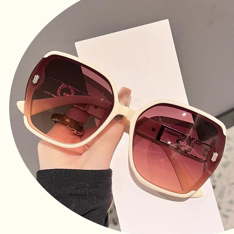Sunglasses for Women High-end UV Resistant Sunglasses Large Frame Round Face Slim Sunscreen Sunglasses Fashion Accessories 2025