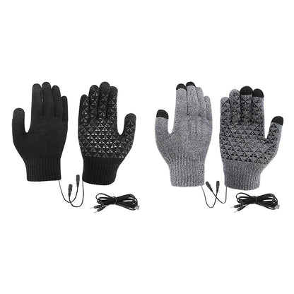 Electric Heated Gloves Winter Warm Gloves USB Touch Screen Gloves Motorcycle Snowboard Cycling Hand Warmer for Driving Skiing