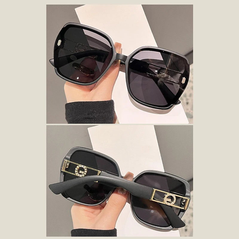 Sunglasses for Women High-end UV Resistant Sunglasses Large Frame Round Face Slim Sunscreen Sunglasses Fashion Accessories 2025