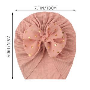 Lovely Shiny Bowknot Baby Hat Cute Solid Color Baby Girls Boys Hat Turban Soft Newborn Infant Cap Beanies Head Wraps