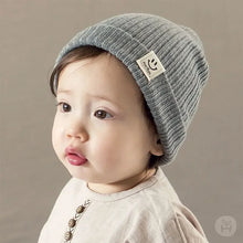Load image into Gallery viewer, Baby Hat Children&#39;s Newborn Knitted Hat Solid Color Children&#39;s Beanies Boys and Girls Hat Winter Preschool Home Hat
