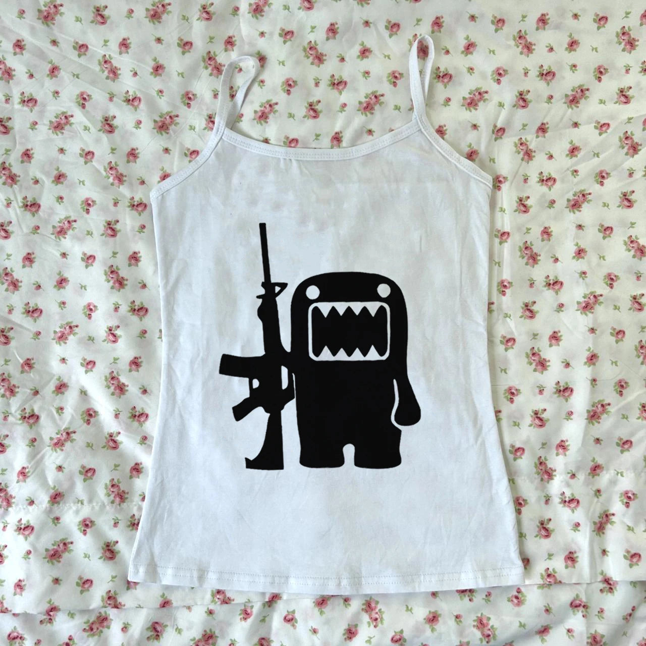 Women's vest cartoon Graphic Tees Y2k Top 90s Clothes Vintage Kawaii Female Clothing Emo Harajuku 2000s Tops Gothic cute Girl