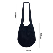 Load image into Gallery viewer, Wool Knitted Shoulder Shopping Bag for Women Vintage Cotton Cloth Girls Tote Shopper Bag Large Female Handbag Crochet Bag
