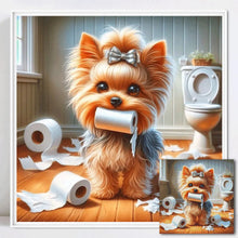 Load image into Gallery viewer, Dog Diamond Painting Complete Kit Full Square Round Drill Mosaic Bathroom Cartoon Handmade Gift

