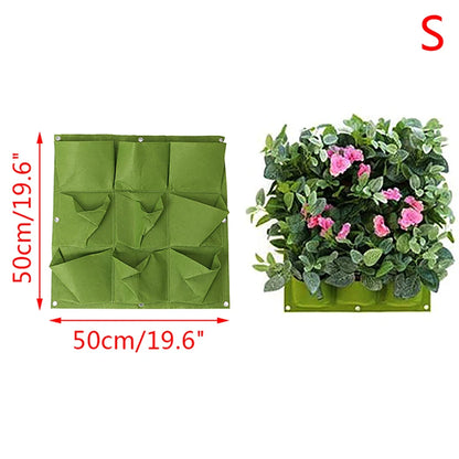 Green Vertical Hanging Garden Planter Flower Pots Bag Wall Mount Hanging