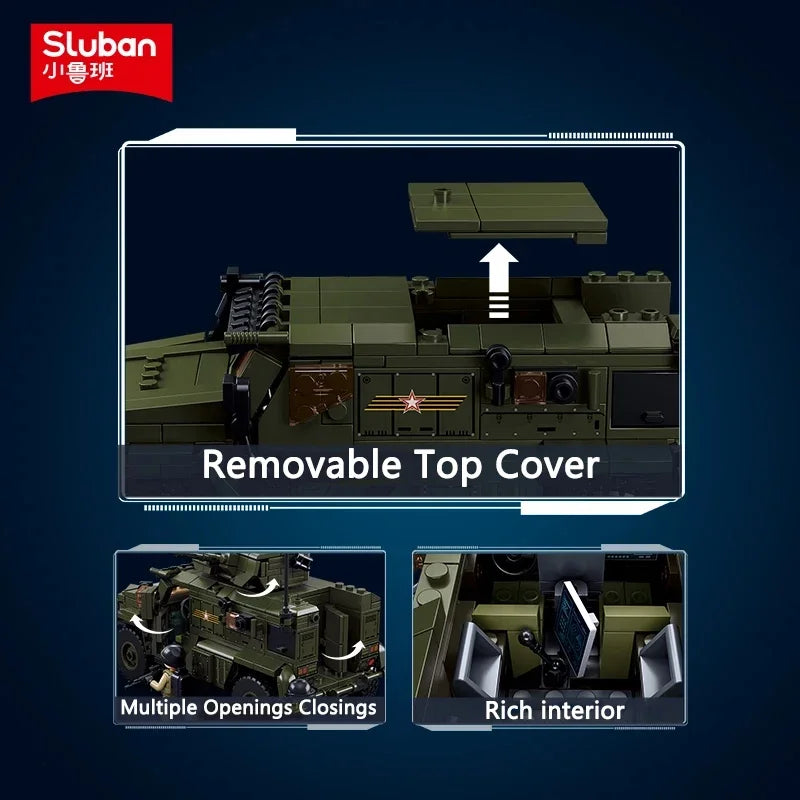 519PCS Typhoon VDVS Assault Armored Vehicle Building Blocks Model with Mini Figures Creative Play Toy Gift for Kids Collectors