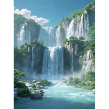 Load image into Gallery viewer, 5D DIY Full Square&amp;Round Diamond Painting Forest Waterfall Landscape Set Mosaic Art Home Decoration Gift for Living Room Bar
