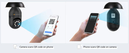 Jennov 2Pcs 2K WiFi Light Bulb Security Camera Wireless Outdoor - Cameras for Home Security Outside, Light Socket Indoor Camera