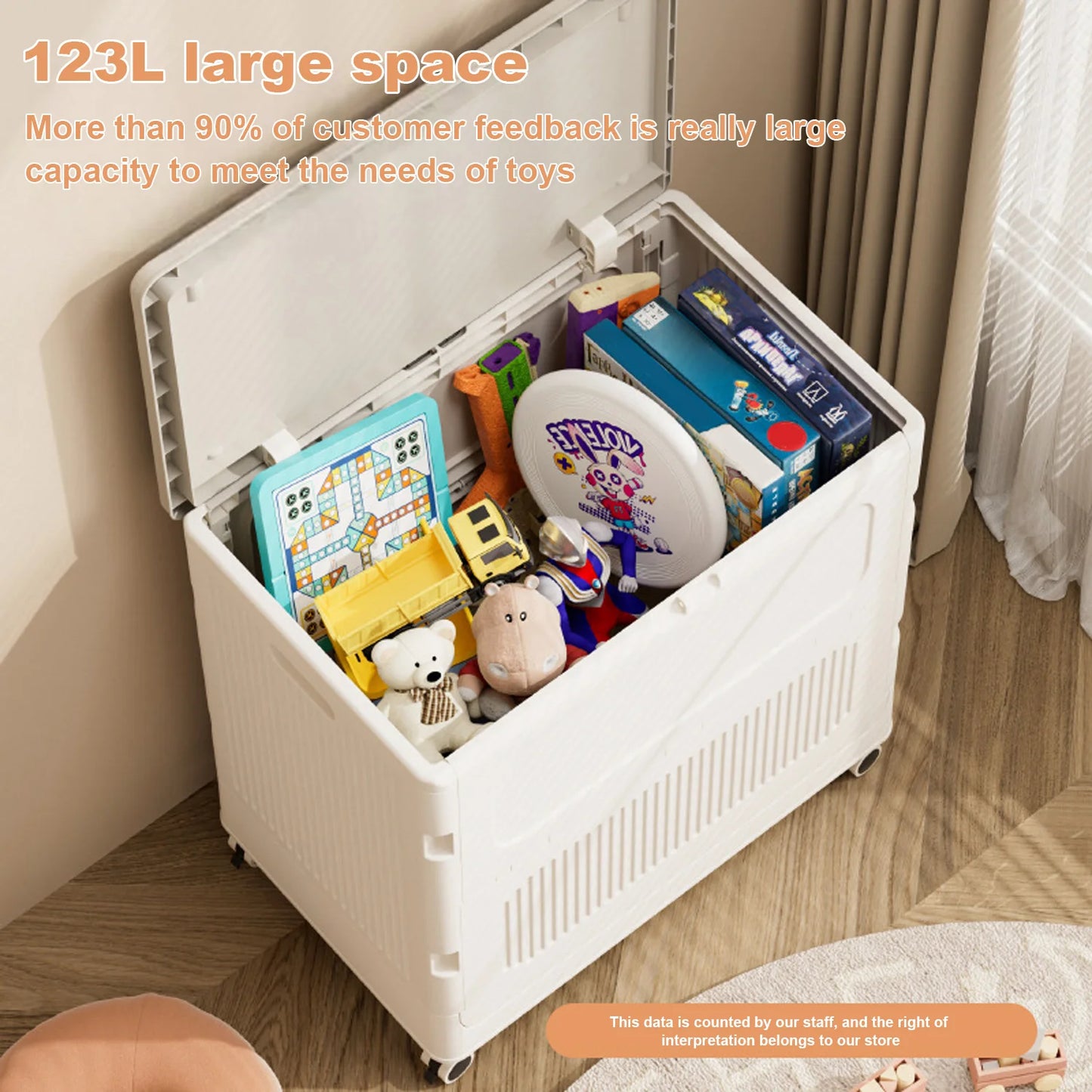 Rolling Laundry Hamper 123L Large Capacity Clothes Hampers for Laundry,Plastic Collapsible Laundry Baskets with Wheels and Lid