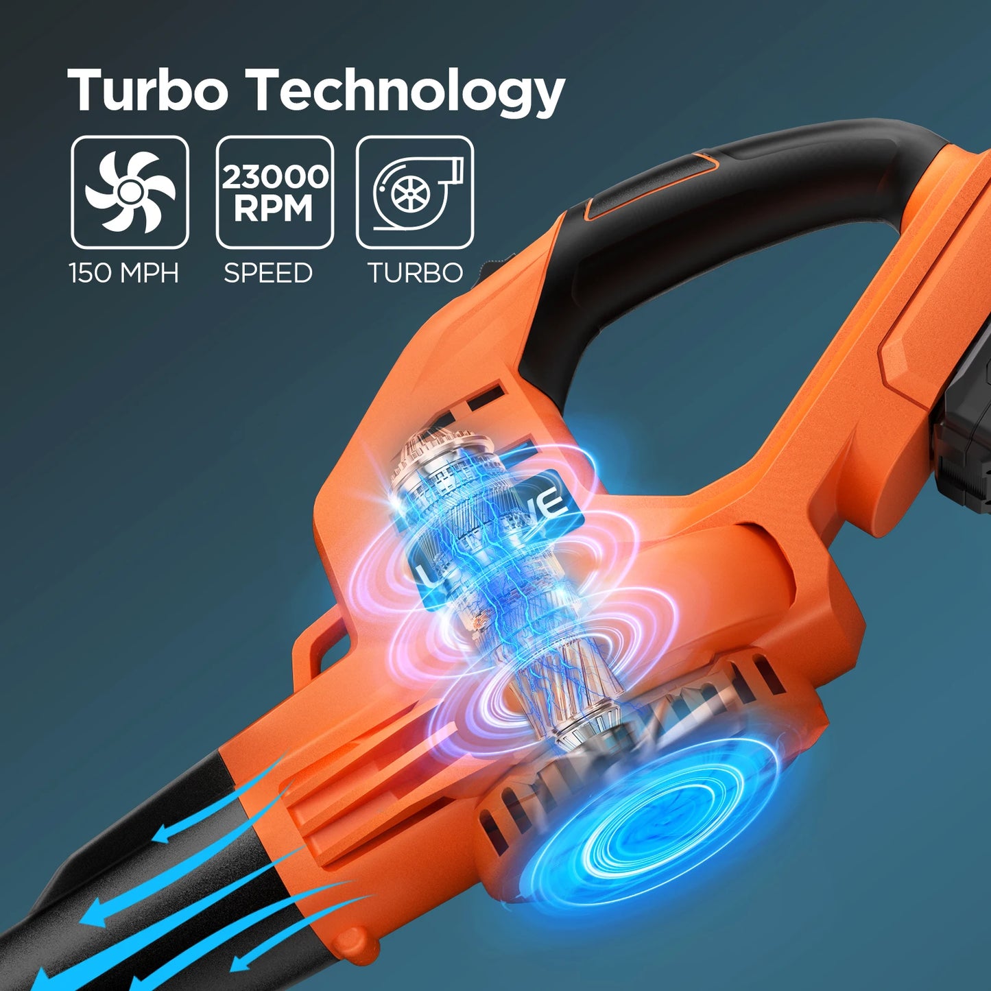 Cordless Leaf Blower, 150Mph Handheld Electric Leaf Blowers with 2.0Ah Battery & Fast Charger, 2 Speed Mode, 20V Battery Powered