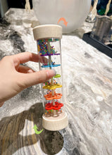 Load image into Gallery viewer, Wooden Rain Sound Tube Instrument Rain Maker Rain Stick Musical Instrument Hourglass Music Shaker Toy Hearing Enlightenment Toys
