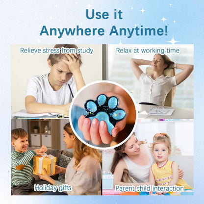 Jelly Glitter Cat Paw Stress Relief Decompression Toy Slow Rebound Pinch New Fidget Toy For Kids Adult Christmas Gifts