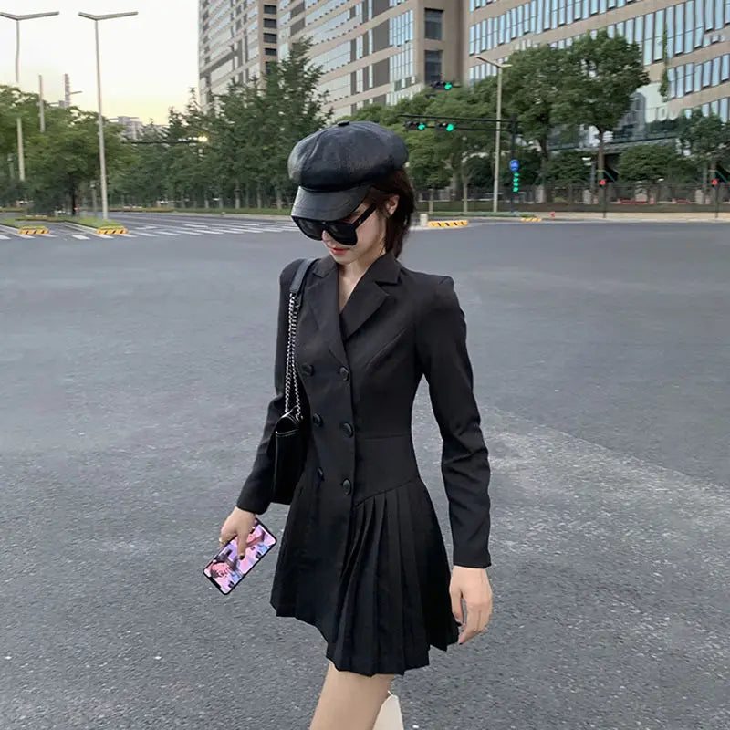 Women's Dress Blazer Clothing Chic and Elegant Pretty Female Dresses 2024 Formal Occasion Spring Retro Promotion Loose X Xxl Y2k