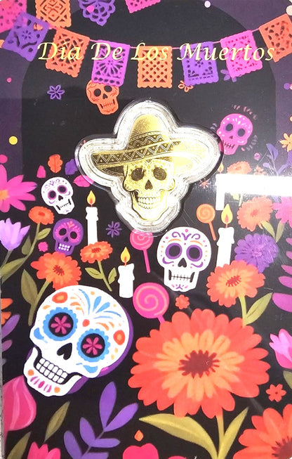 2026 Early Release Gold .9999 Dia de Los Muertos 1/1000 Commemorative Coin In Card Assay