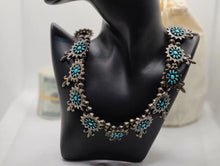Load image into Gallery viewer, Vintage Native American Sterling Silver Jewelry with Turquoise Inlay 925 Silver
