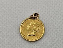 Load image into Gallery viewer, Troy Vintage Gold Engraved Coin Charm Love Pendant Perfect Gift for Her Him
