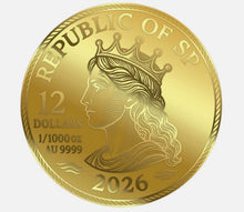 Load image into Gallery viewer, 2026 1/1000th oz 1928.Steamboat Willie .9999 Commemorative Gold Coin in Assay
