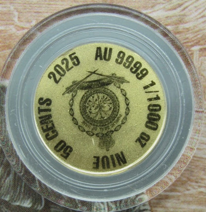 2025 Niue Noah’s Ark 1/1000 oz .9999 Commemorative Gold Coin in Assay Card