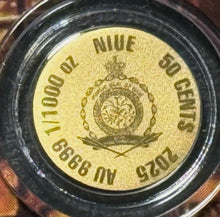 Load image into Gallery viewer, 1/1000 Troy oz Niue - Bonnie and Clyde.999 Fine Commemorative Gold Coin in Assay
