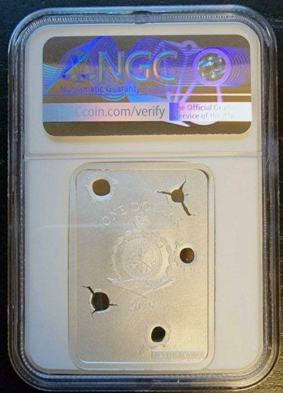 2025 Niue S$1 Rosie The Reloader Reverse PF 70 NGC 1oz Silver with 9mm Bullet Casing