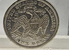 Load image into Gallery viewer, 1871 Seated Liberty Dollar Stunning Silver Rare Coin In Clear Display Sand Timer
