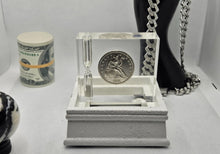 Load image into Gallery viewer, 1871 Seated Liberty Dollar Stunning Silver Rare Coin In Clear Display Sand Timer
