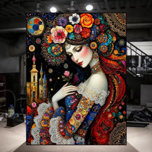 Load image into Gallery viewer, 5D Diamond Painting Art Bohemian Floral Woman Full Drill DIY Diamond Art Kits Mosaic Embroidery, Home Wall Decor Gift for Adults
