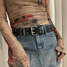 Load image into Gallery viewer, Women&#39;s Belt  Large size Double Hole Men Belt Punk Hip Hop Rock Style Subculture Y2K Belt Punch Free Belt for Men and Women
