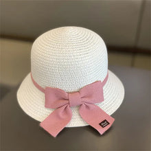 Load image into Gallery viewer, Kids Hat For Girls 3-8Y Straw Children&#39;s Sunshade Cap Bag Summer Baby Travel Sunscreen Beach Hat Sun Fisherman Cap Fashion Style
