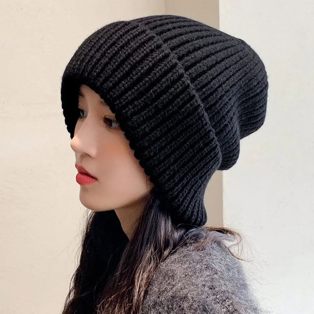 Winter Warm Hats for Women Casual Stacking Knitted Bonnet Caps Men Hats Simple Solid Color Hip Hop Unisex Female Beanies