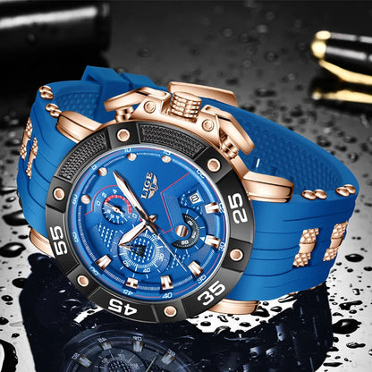 Man Watch LIGE Top Brand Luxury Sports Watches for Men Luminous Chronograph Quartz Wristwatch Big Dial Male Clock Gifts for Men