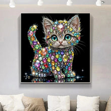 Load image into Gallery viewer, DIY 5D Diamond Painting Kit Animal Cat Embroidery Mosaic Cross Stitch Flower Kitten Art and Handicrafts Home Decor Unique Gifts
