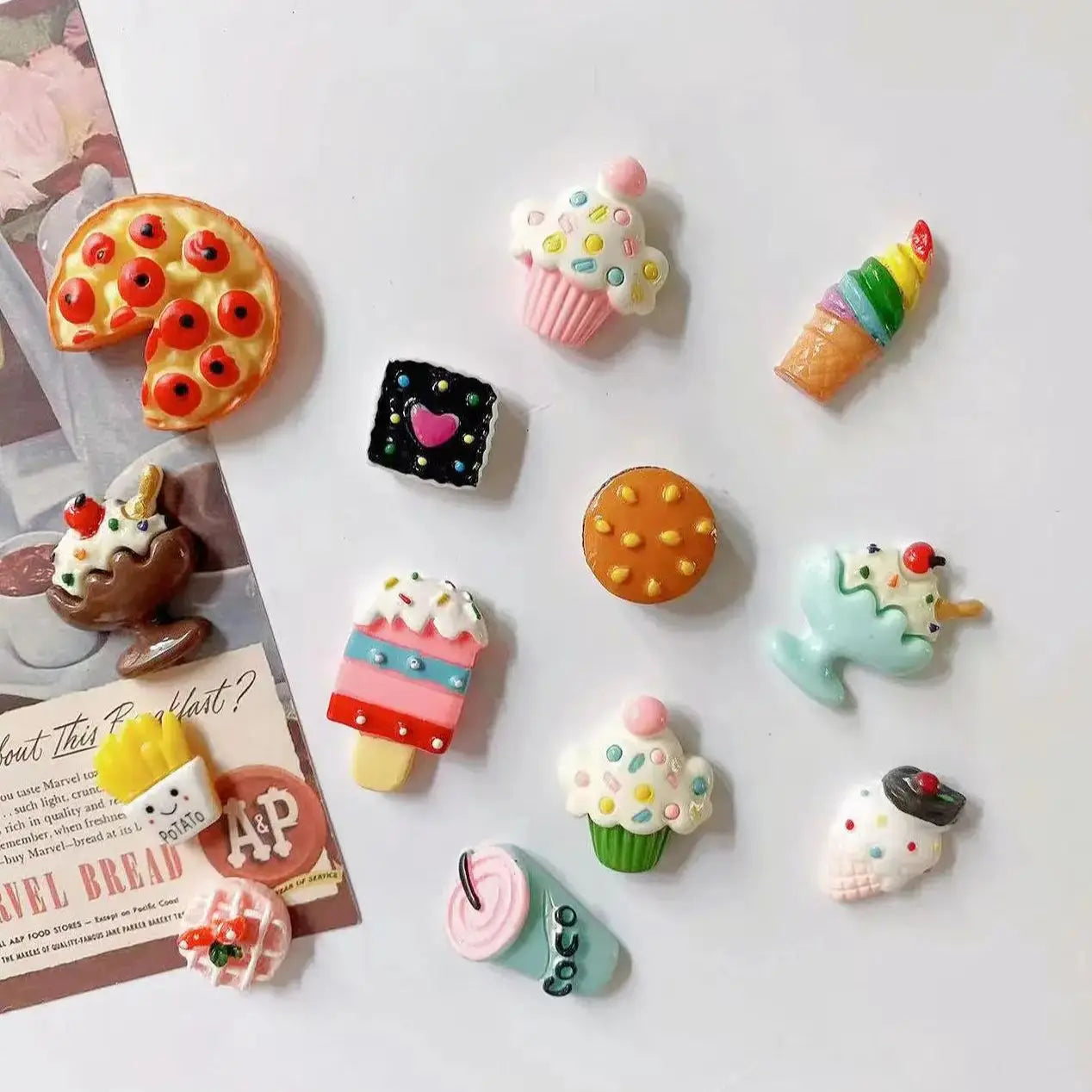 10Pcs Mini Food Snack Refrigerator Magnet Home Decor Small Magnet Gift Gift