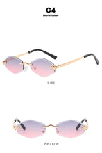 Load image into Gallery viewer, Fashion Small Polygonal Sunglasses for Women Luxury Brand Rmless Brown Rhombus Sun Glasses Woman Vintage Metal Shades Eyewear
